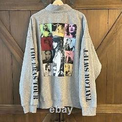 2024 Eras Tour Gray Quarter Zip Pullover Sweatshirt Taylor Swift Grey Zip-Up XXL