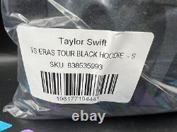 IN HAND Official Taylor Swift The Eras Tour US Dates Black Hoodie S/M/L NEW NWT
