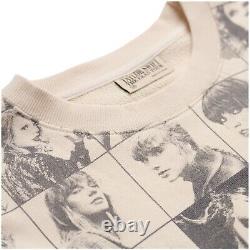 IN HAND! Taylor Swift ERAS Tour Concert Cropped All Over Print Beige Pullover M