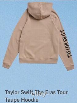 New Taylor Swift ERAS TOUR Taupe Hoodie MEDIUM TS collectible