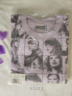 New Taylor Swift ERAS Tour Concert Cropped Lavender Pullover LARGE OFFICIAL