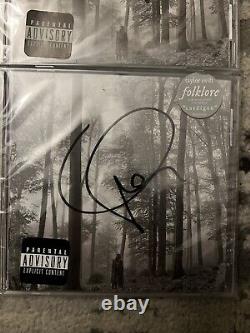 SIGNED Taylor Swift Folklore CD Album Limited Edition Eras SEALED AUTOGRAPHED