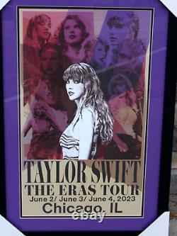 Taylor Swift 2023 Eras Tour Chicago Concert Tour Poster Framed CP05