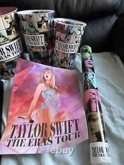 Taylor Swift Eras Concert AMC Popcorn Bucket Tin Cup Set Friendship Bracelet NEW