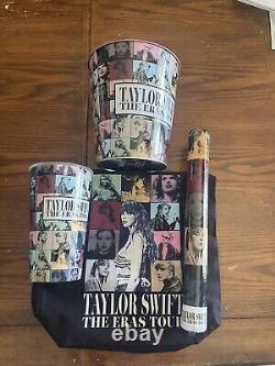 Taylor Swift Eras Concert AMC Popcorn Tin & Cup Set Tote Bag and Wand
