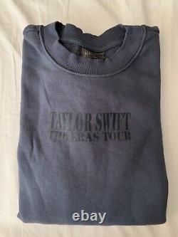 Taylor Swift Eras Tour Blue Crewneck with Int'l. Dates MEDIUM Official Tour Merch