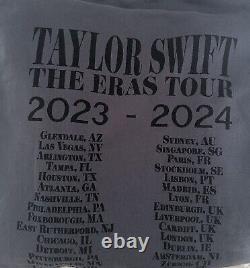 Taylor Swift Eras Tour Blue Crewneck with Int'l. Dates MEDIUM Official Tour Merch