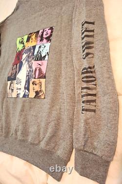 Taylor Swift Eras Tour Gray Long Sleeve Quarter Zip Pullover Sweatshirt Medium