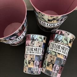 Taylor Swift Eras Tour Movie AMC 2 Pink Popcorn Tins, 1 Large Cup, 1 Reg Cup