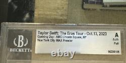 Taylor Swift Eras Tour Movie Ticket Stub NYC IMAX Premiere 10/13 BGS Graded NY