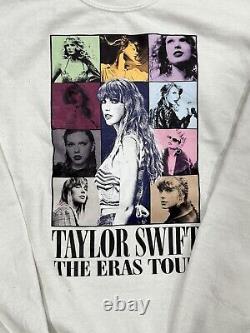 Taylor Swift Eras Tour Official Merch White Crewneck Sweatshirt Size L