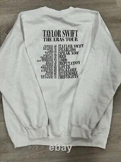 Taylor Swift Eras Tour Official Merch White Crewneck Sweatshirt Size L