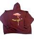 Taylor Swift Rare Lover Hoodie Sweatshirt Maroon Glitch Rose Women's Xxl