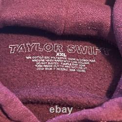 Taylor Swift Rare Lover Hoodie Sweatshirt Maroon Glitch Rose Women's XXL