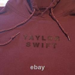 Taylor Swift Rare Lover Hoodie Sweatshirt Maroon Glitch Rose Women's XXL