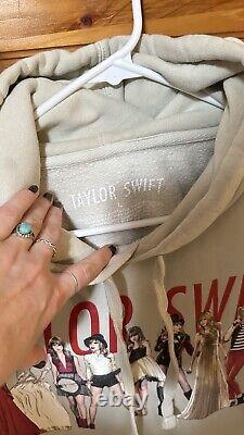 Taylor Swift Red (Taylor's Version) Eras Tan Sweatshirt Hoodie size large