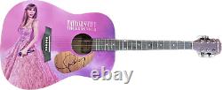 Taylor Swift Signed Eras Tour Custom Graphics Art Guitar Autographed Pink Gown