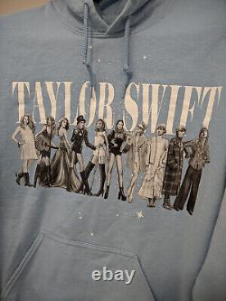 Taylor Swift Sweatshirt Adults Medium Blue Hoodie Pullover Midnight Eras Tour