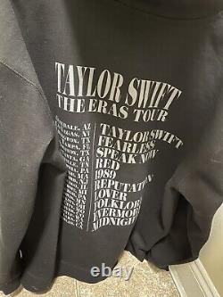 Taylor Swift The Eras Tour Black Hoodie SZ XL- Official Merch