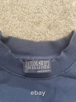 Taylor Swift The Eras Tour Blue Navy Crewneck Sweatshirt Pullover S US dates