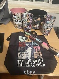 Taylor Swift The Eras Tour Movie Merchandise BUNDLE Tote Bucket Cup Wand