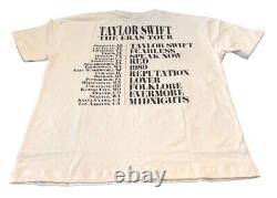 Taylor Swift The Eras Tour Official Merch Beige T-shirt TOUR EXCLUSIVE NEW L