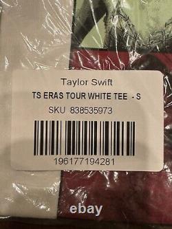 Taylor Swift The Eras Tour Official Merch White T-shirt US TOUR Dates Sz S NEW