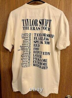 Taylor Swift The Eras Tour US Dates Cream Beige T-Shirt Official Merch Size M