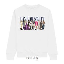 Taylor Swift White Crewneck Eras Tour Midnights Adult 2XL Long Sleeve Official
