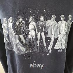 Taylor Swift Womens Navy Graphic Print Eras Navy Crewneck Sweatshirt