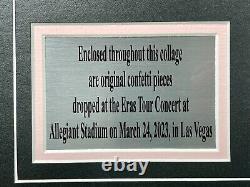 Affiche encadrée de confettis utilisés lors du concert de la tournée Authentic Eras de Taylor Swift non signée