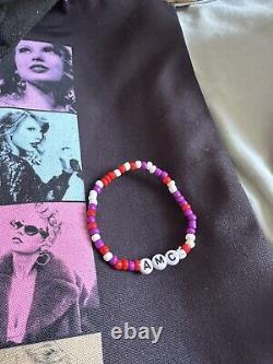 Ensemble de seau à popcorn en étain et de tasse Taylor Swift Eras Concert AMC avec bracelet d'amitié - NEUF