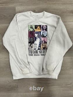 Merchandising officiel du Taylor Swift Eras Tour Sweat-shirt à col rond blanc Taille L