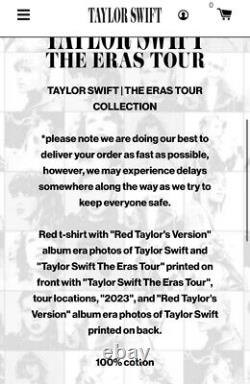 NOUVEAU T-shirt de l'album Taylor Swift The Eras Tour 1989