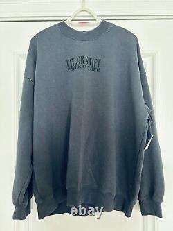 NWT Taylor Swift La tournée des ères SWEATSHIRT COL ROND BLEU US Dates de tournée GRAND