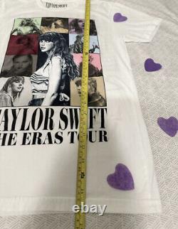 RARE Taylor Swift The Eras Tour 2023 T-shirt Blanc Article Officiel de la Tournée XS