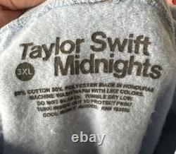 Sweat à capuche Taylor Swift pour adultes Taille 3XL Bleu clair Éras Midnights Sweatshirt NEUF