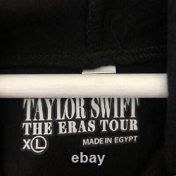 Sweatshirt Taylor Swift The Eras Tour Noir Taille XL Capuche Utilisé Polaire à l'intérieur en bon état