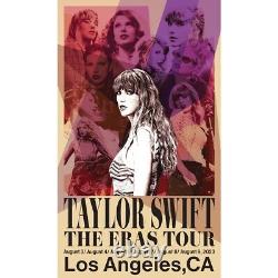 Taylor Swift ERAS Tour 2023 Los Angeles CA Merchandising Officiel Affiche SoFi Édition Limitée