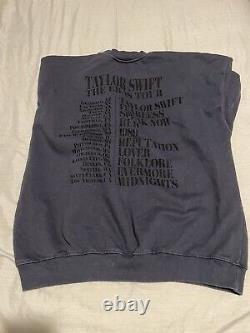 Taylor Swift Eras Tour 2023 Merchandise officielle Pull à col rond bleu Taille M (#2) & Sac NEUF