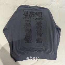 Taylor Swift Eras Tour Blue Crewneck Taille LARGE Merchandising Officiel de la Tournée