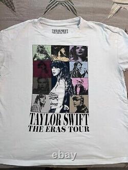 Taylor Swift La Tournée des Ères 2023 T-shirt Blanc Exclusif Taille L Merch Officiel