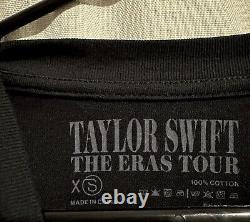 Taylor Swift La tournée des ères Dates américaines T-shirt noir Merch officiel du concert Taille XS