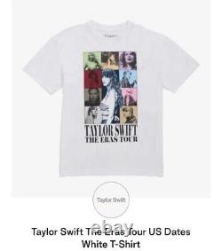 Taylor Swift La tournée des ères Merch officielle T-shirt blanc Dates de la tournée américaine Taille S Neuf