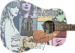 Taylor Swift a signé une guitare d'art personnalisée de la tournée Eras avec des graphiques, autographiée PSA/DNA COA