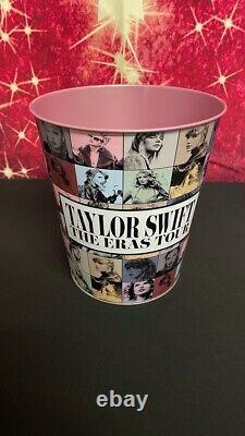Tournée des ères TAYLOR SWIFT AMC Popcorn Bucket, Boîte en métal, Sac fourre-tout, Gobelets, Bâton, Ensemble de posters